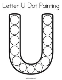 Letter U Dot Painting Coloring Page - Twisty Noodle