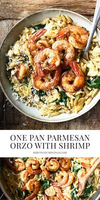 One Pan Parmesan Orzo with Shrimp