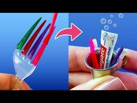 Toothbrush for DIY Dolls Miniature made with disposable fork easy to make! - YouTube