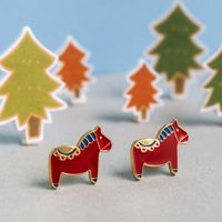 Dala Horse Red Enamel Earrings/ Bracelet/ Necklace [Limited]