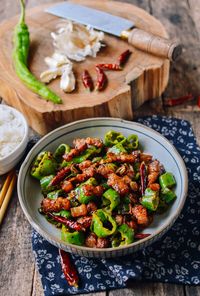 Sichuan Three Pepper Pork Belly Stir-fry, by thewoksoflife.com