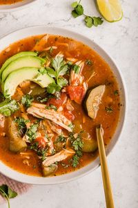 This instant pot chicken no-tortilla soup is quick and easy! It's paleo, keto, whole30, and easy to modify for AIP.