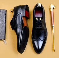 High Quality Handmade Oxford Dress Shoes Men Genuine Cow Leather Shoes – HouroGrace Merchandise