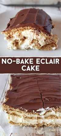 HOW TO MAKE NO BAKE CHOCOLATE ECLAIR CAKE