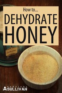 Dehydrating honey is a good way to preserve it for the long term. We show you two methods, plus how to rehydrate it back. #DIY #honey #dehydrated #foodprocessing