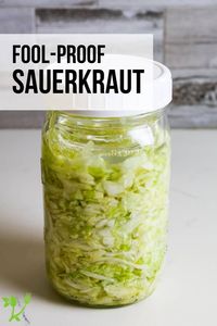 Making traditionally fermented sauerkraut at home isn't time consuming and doesn't require special supplies. This Raw Sauerkraut recipe is foolproof and will ensure you get perfectly crunchy probiotic-rich fermented food every time. Simple Raw Sauerkraut | Homemade Raw Sauerkraut | Healthy Sauerkraut Recipe | Homemade Sauerkraut