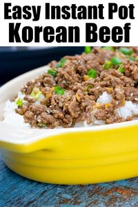 Instant Pot Korean beef has a sweet and savory sauce that's a cheap meal served over rice. Looking for a pressure cooker ground beef recipe, this is it. #instantpot #instapot #koreanbeef #groundbeef #instantpotkoreanbeef #ninjafoodi