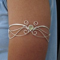 Upper Arm Torc Cuff Moonstone in Sterling Silver - Elvish Magical Renaissance - Wedding Accessory.  via Etsy. Camias