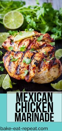 This Mexican chicken marinade is easy to mix up and adds so much flavour to your chicken. Marinate and then grill or bake, or freeze for later! #marinade #chicken #grilling #freezer