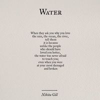 Water is the only thing that still touches my body. That, and the warm, beautiful arms of my children.