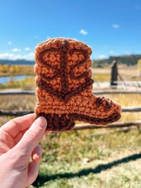 Cowboy Boot Crochet Applique Pattern - Welcome