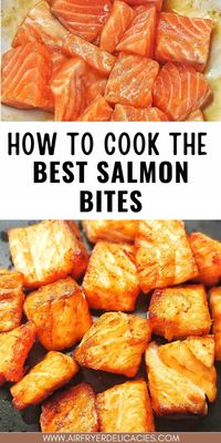 Discover the fastest way to enjoy delicious salmon with these quick air fryer salmon bites. Perfect for a healthy, protein-packed snack or meal addition! Easy Salmon Recipes | healthy seafood ideas | Quick recipes