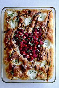 Sweet Focaccia with Raspberries and Balsamic Glaze - CucinaByElena