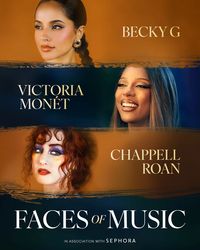 chappell roan, becky g & victoria monet for hulu's 'faces of music' docuseries.

january 22nd, 2024