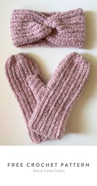 Free crochet pattern - Paton Norse Crochet Mittens and Headband by Daisy Farm Crafts. Free easy-to-follow pattern!