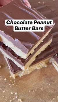 No bake chocolate peanut butter bars made with just 4 ingredients!