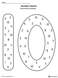 Number Search Worksheet: 5 | MyTeachingStation.com