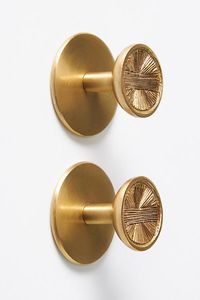 Set of two Tighten with care No additional hardware required Brass Imported | Rowan Knobs, Set of 2 by Anthropologie in Brown, Size: Small