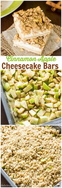 Cinnamon Apple Cheesecake Bars #intheraw