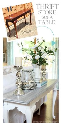 White Washed Sofa Table | Confessions of a Serial Do-it-Yourselfer