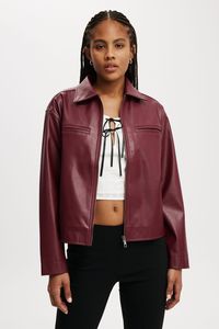 IVY FAUX LEATHER JACKET