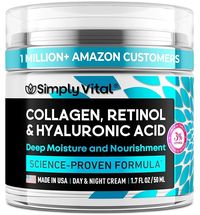 Amazon.com: SimplyVital Face Moisturizer Collagen Cream - Anti Aging Neck and Décolleté - Made in USA Day & Night Face Cream - Moisturizing, Lifting & Recovery – 1.7oz : Beauty & Personal Care