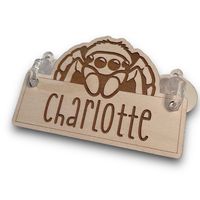 This personalized wooden cage tag is engraved with your pet's name!  It will come with two suction cup clips for hanging on the front of your pets habitat. Easily attaches to plastic and glass tanks. Tags have a size of approximately 4.5X3