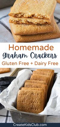 Our gluten free graham cracker recipe is easy to make and tastes great. These are great for after school snacks, packed in a lunchbox, or served as s'mores! Made with an almond flour blend and shortening, these graham crackers are both gluten-free and dairy-free. The addition of cinnamon, honey and almond extract truly makes these graham crackers exceptional.