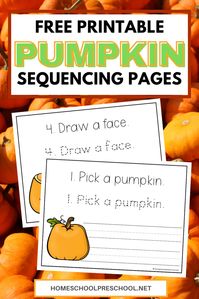 Download and print these pumpkin sentence sequencing worksheets this fall. Kindergarteners can practice handwriting and sequencing together.