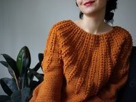 Crochet Sweater pattern PDF - Goldenrod Sweater - top down one piece crochet pattern in English