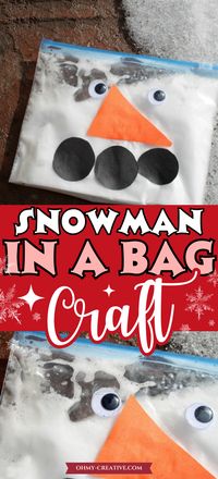 This is a super fun and easy DIY Christmas craft for kids - Snowman In a Bag! Christmas sensory bag activity for kids to play with this holiday season.