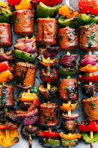 Veggie & Sausage Kabobs | Chelsea's Messy Apron