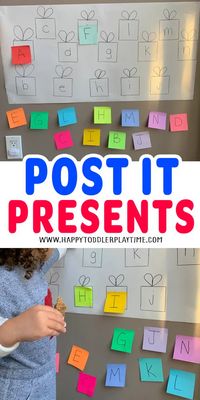 Post It Present Match Activity - HAPPY TODDLER PLAYTIME