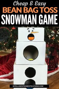 Cheap And Easy Cardboard Box Snowman Bean Bag Toss Game