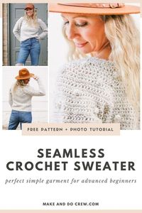 Looking for a versatile crochet sweater pattern that will become a staple in your fall, winter, and spring outfits? Look no further than this free pattern from Make and Do Crew. This top-down crochet jumper features the bobble stitch, adding texture and flair to your yoke sweater. Whether you're pairing it with trendy jeans, a skirt, or even a dress, this pullover sweater will add a classy and stylish touch to any outfit. Visit our blog to get your hands on the free seamless sweater pattern.