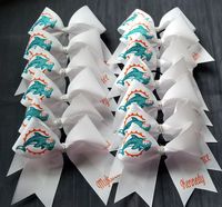 Custom Team Cheer Bows. All Star Cheer Bows, School Cheer Bows, Dolphins Team Cheer Bows.   $9 each. Available on Etsy TeamSpiritonEtsy