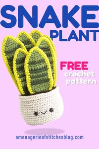 Spring is coming and plants just want to burst out of every hole in the ground. But while you wait, why not make some cute Snake Plants to fill up your space?? Everyone can benefit from extra cuteness!  *****Full Free Amigurumi pattern is on my blog Amenagerieofstitchesblog.com***** #crochet #amigurumi #crochetprojects