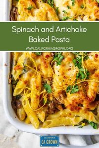 We seriously can’t get enough when it comes to pairing spinach and artichoke together. Take this pasta bake recipe for example, it’s filled to the brim with vibrant California Grown produce like garlic, onions, leafy greens, artichokes, green olives, and white wine. It is so easy to make, and it effortlessly feeds a crowd. What more could you want from a pasta dish?! @realcalifmilk #bakedpasta #spinachandartichoke #cheesypasta