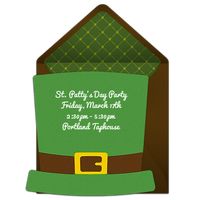 A free online St. Patrick's Day invitation featuring a cute Irish top hat. Personalize and send via text, email, or social media.