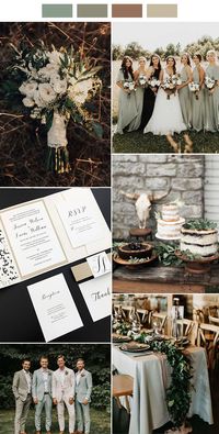 chic neutral rustic wedding color ideas and invitations