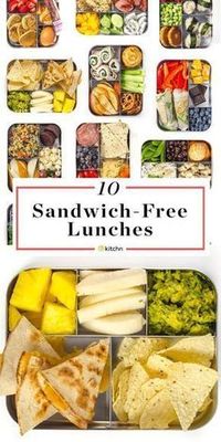 10 Sandwich Free Lunch Ideas. Looking for ideas for kids or children for healthy meals to pack for lunches or to take to schools? Great for adults to for packing for work.