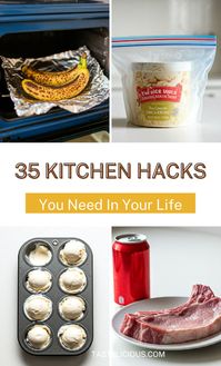 Once you’ve absorbed all the high-level knowledge here, apply them to your kitchen - then you’ll be on easy street. Visit this article to discover these 35 kitchen hacks you need in your life. life hacks kitchen gadgets kitchen hacks for cleaning cool cooking hacks baking hacks and tips freezing meat hacks