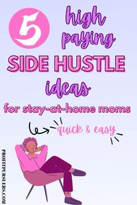 Explore the most profitable home-based side hustle ideas for moms with no time and money. Learn how to start profitable side hustles as a busy mom in no time. Here are the most genius side hustle ideas for stay-at-home moms to make more money! Side hustle ideas I Mom jobs I Work from home jobs 