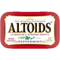 Altoids Curiously Strong Peppermint Mints-It's your big moment. You finally have the opportunity to impress with your winning conversation. The last thing you need is your breath betraying you. Good thing you have Altoids mints. Pop one of these precocious mints, and the next thing out of your mouth is sure to be sheer confidence. Atta-boy, you rascal, you! Now that's the curious strength of Altoids! Size: 102.2 oz.