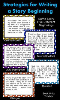 Strategies for Writing a Story Beginning ~ Free lesson activities for teaching students to write a hook for their narratives.