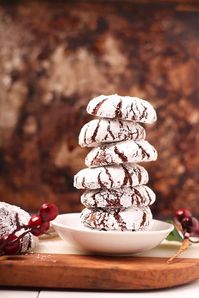 Chocolate Peppermint Crinkle Cookies