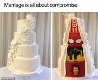 Hilarious photo gallery reveals what being married is really like - Funny Superhero - Funny Superhero funny meme - #superhero #funny - The Bored Panda gallery revealed several truths about marriage and the things that newly married couples should keep in mind. It is unclear where this photo was taken or by who but it shows how couples should compromise The post Hilarious photo gallery reveals what being married is really like appeared first on Gag Dad.