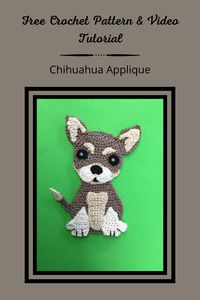 Find the free crochet pattern and video tutorial for this chihuahua applique at Kerri's Crochet.