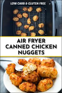 For a quick and delicious keto snack you can make in the air fryer try these keto canned chicken nuggets. You can make these with just a few ingredients including canned chicken other common foods you have in your pantry. A delicious low carb snack, appetizer or dinner that everyone will love. Each nugget has just 0.2g net carbs and 28 calories.