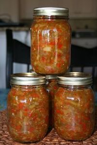 This homemade pepper relish is a great way to use the bounty from your garden. It makes a delicious sweet and spicy pepper relish, with many uses!